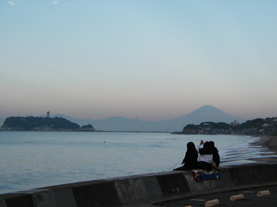 朝夕に見える富士山